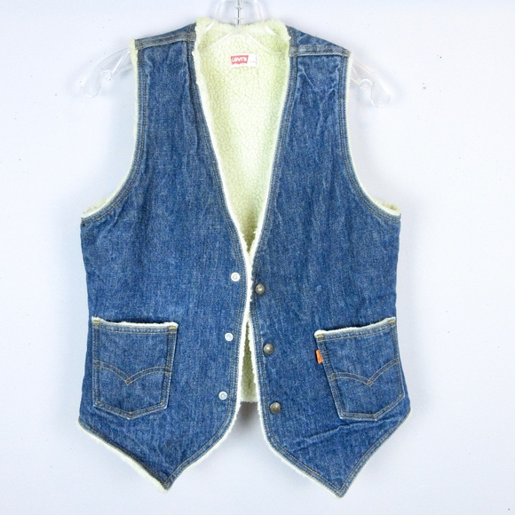 Vintage 1970's Levis Denim Vest, Sz S / M - Picture 2 of 7